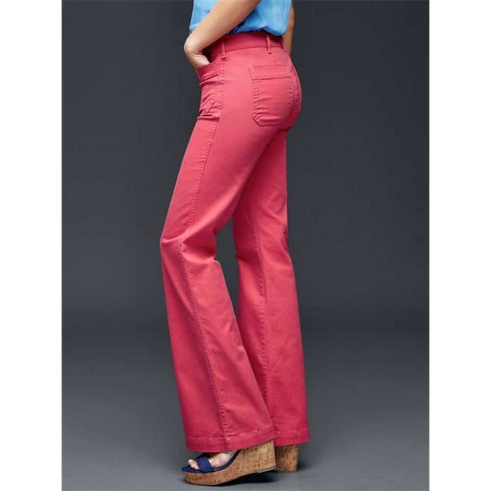 GAP 1969 Coral Pink Wide Leg Mid Rise Jeans